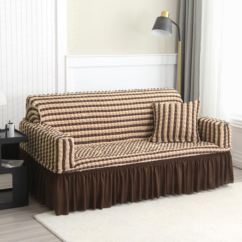 "Dreisitzer Elastischer Seersucker Sofabezug - Frisch, Rutschfest, Dickes Gewebe"