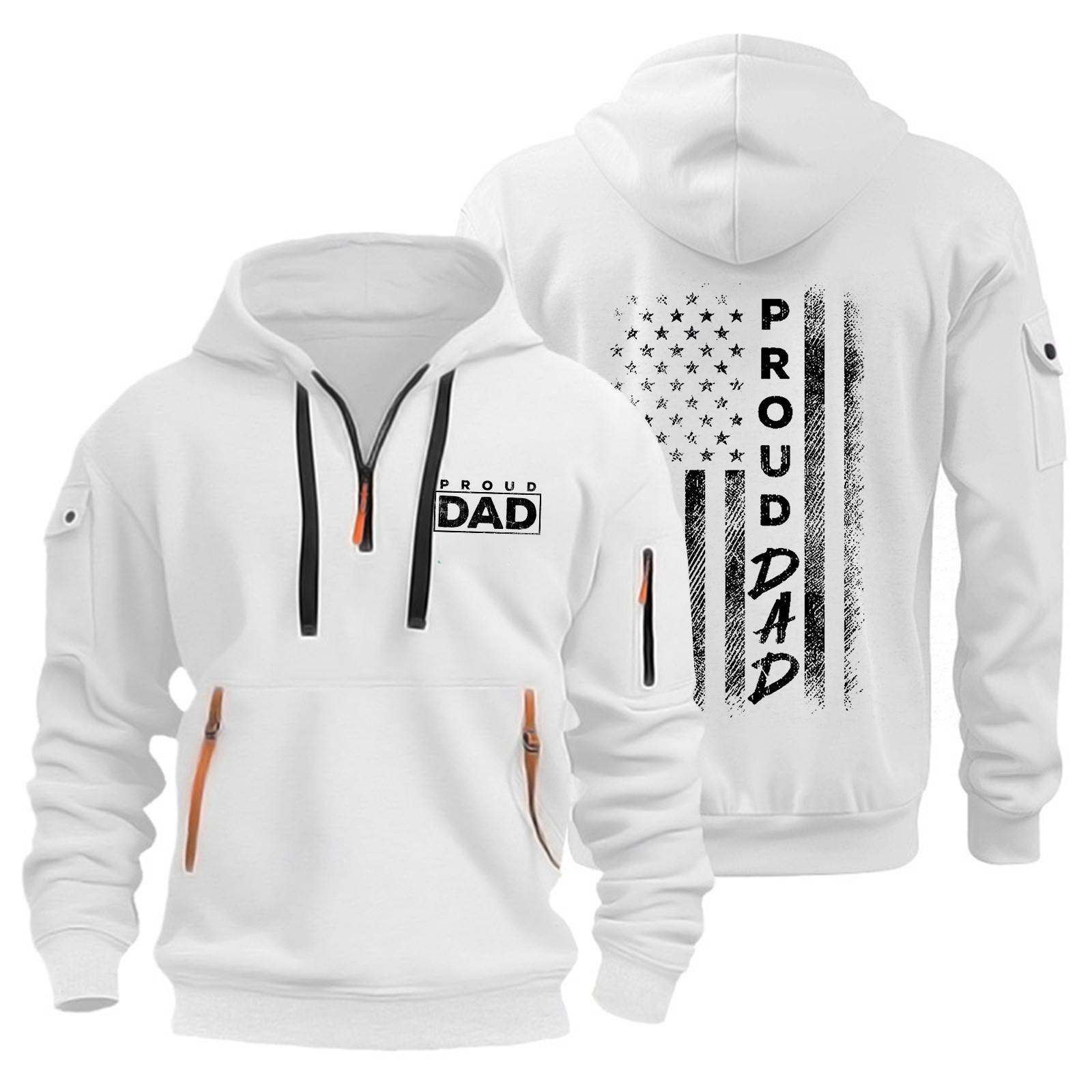 

Чоловіча толстовка з принтом, толстовка на блискавці, кишеня на рукаві, чоловіча спортивна повсякденна толстовка великого розміру XL білий