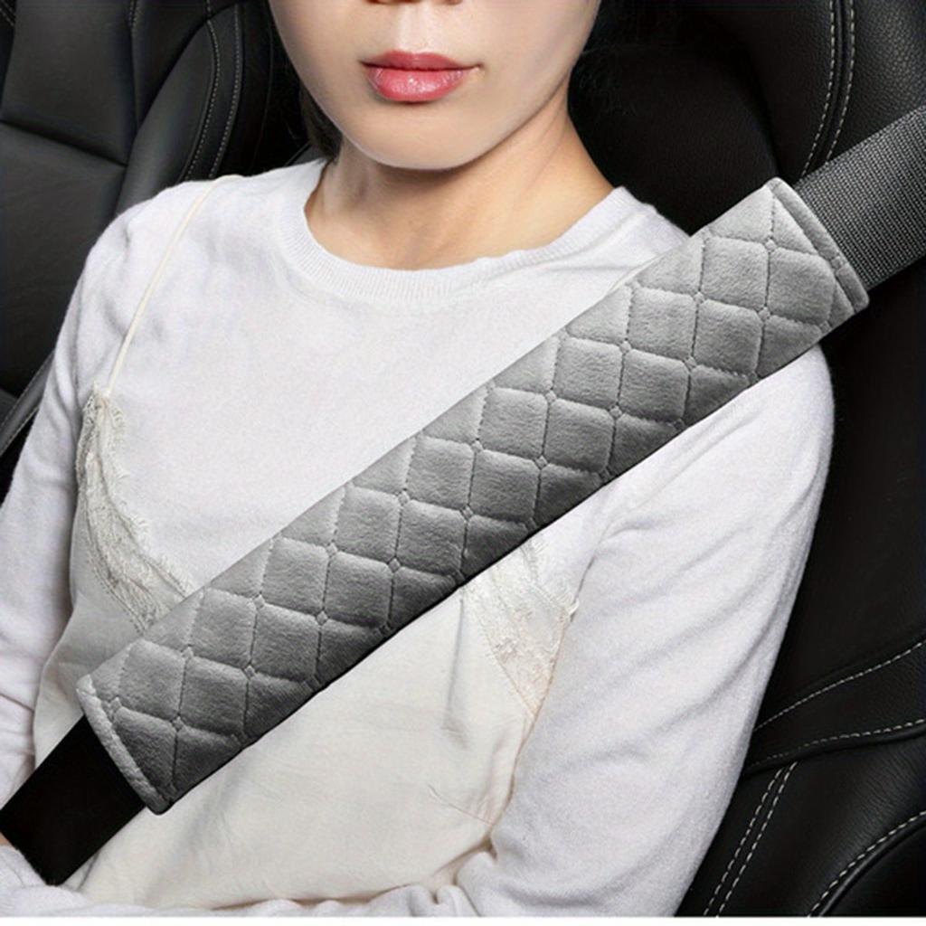 1Pc Travel Accessory Plush Car Seatbelt Embroidered Shoulder Pad