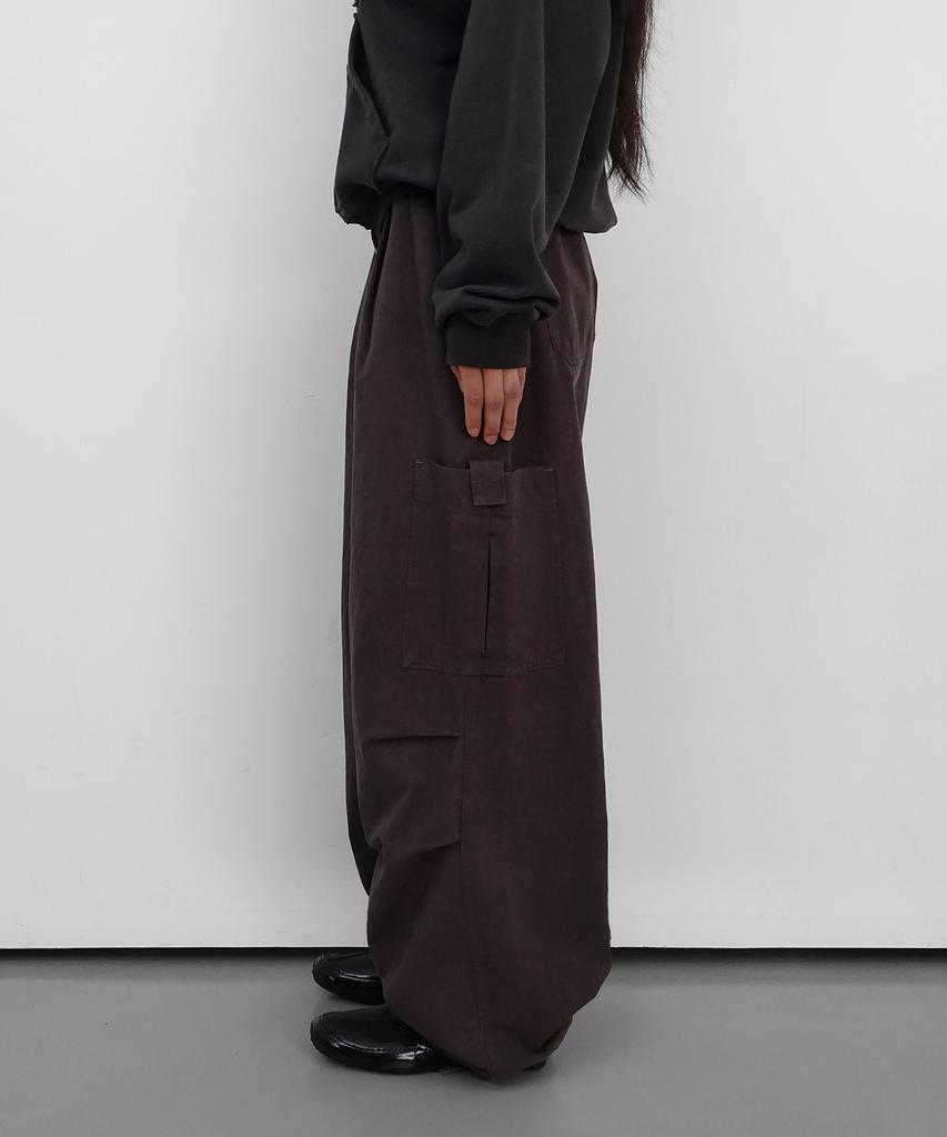 Saendeulig Wide Cargo Cotton Pants_Purple
