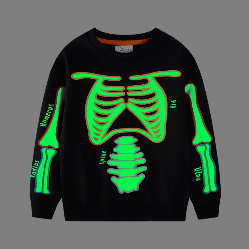 Glow-in-the-Dark Halloween Boys' Cotton Sweatshirt
