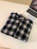 Trendy Loose Plaid Hooded Shirt Jacket for Women – Plus Size Long Sleeve Outerwear for Spring/Autumn