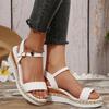 Fashion Summer Wedge Heeled Woven Sandals Women 2025 Platform Thick Sole Casual Sandles Woman Lightweight Plus Size 36-43 Rome Shoes