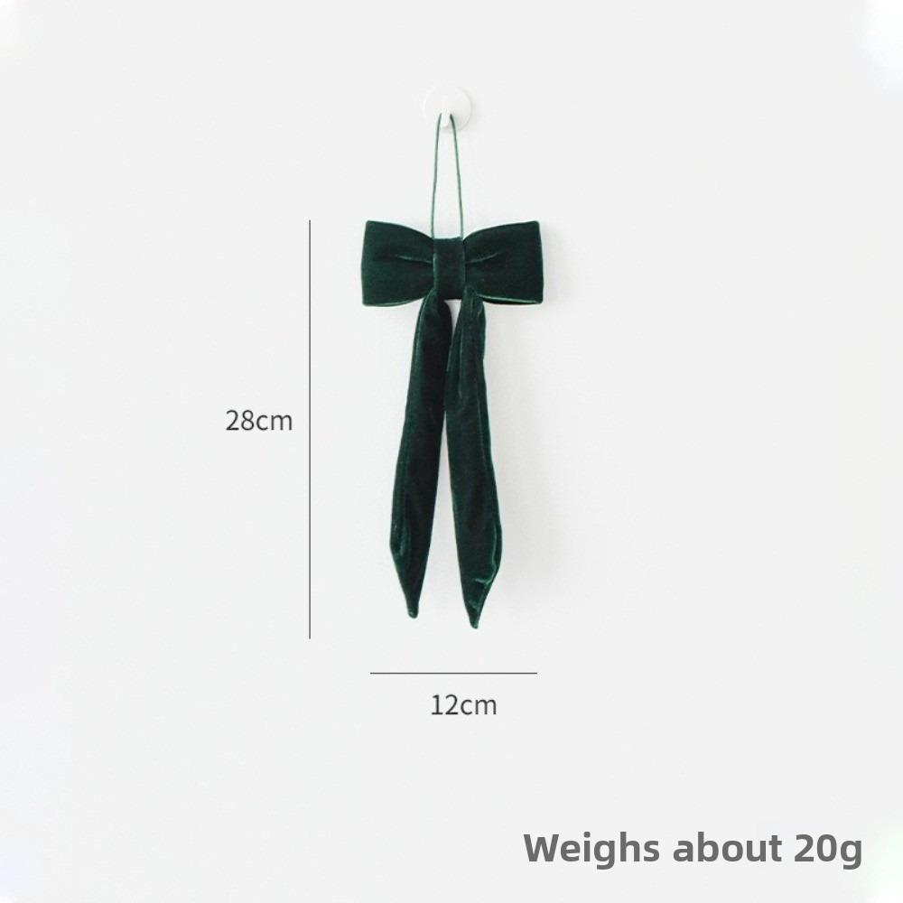 New Bowknot Bowknot Pendant Red Green DIY Xmas Tree Ornament Creative Velvet Xmas Tree Charm Home Decoration