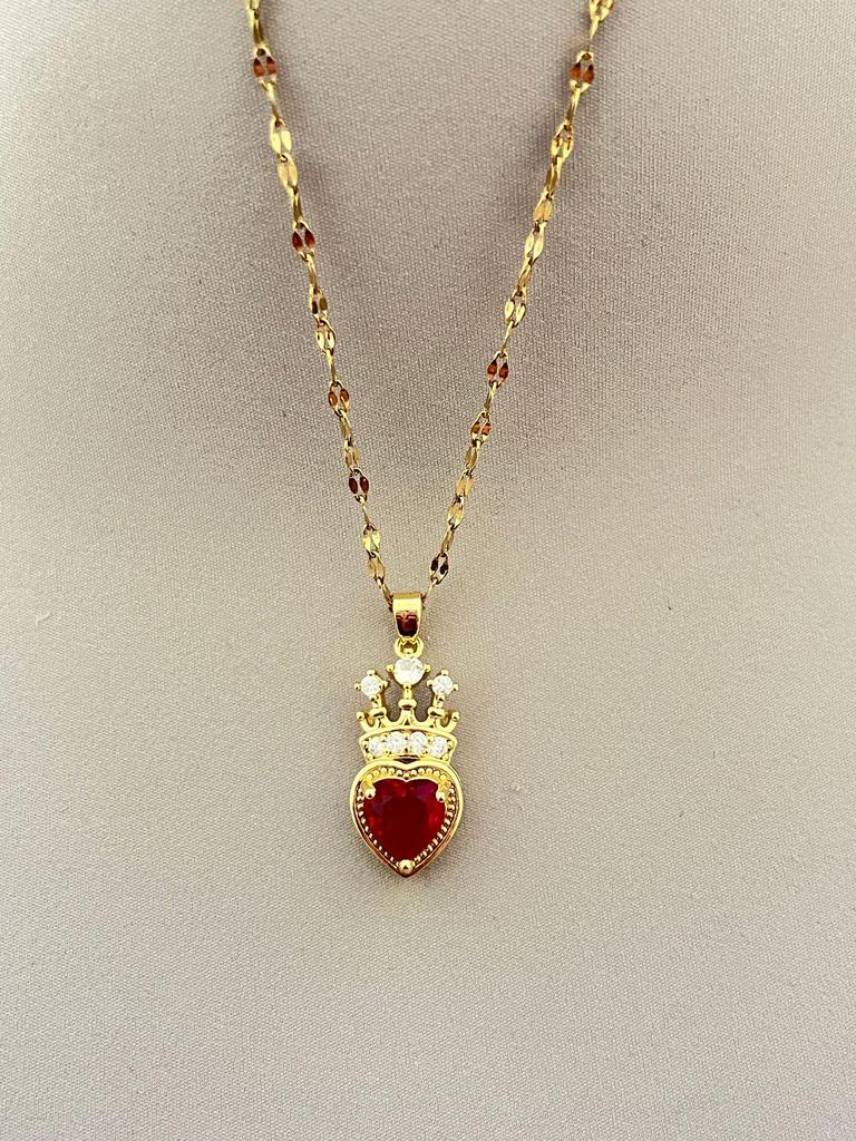 Elegante Rote Zirkon Herz Halskette für Damen - Perfektes Valentinstags- oder Geburtstagsgeschenk