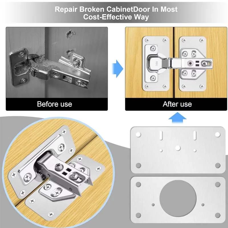 Hinge Repair Plate Cabinet Furniture Drawer Table Scharnier Stainless Steel Household Hardware Hinge Fixing Plate