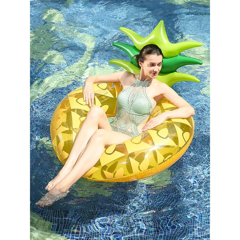 Circle Swimming Adult Thickened Pvc Inflatable Backrest With Pineapple Handle