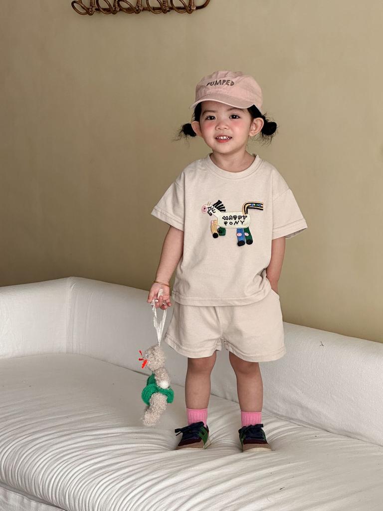 Summer New Children Short Sleeve Clothes Set Boys Girls Cartoon Print T Shirts  Shorts 2pcs Suit Kids Loose Sports Outfits
