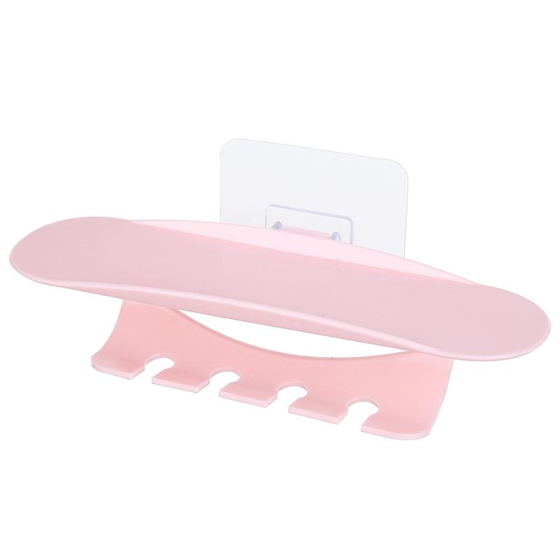 

Держатель зубной щетки без пробивки и следов пасты, держатель для бритвы, настенный держатель зубной щетки, стеллаж для хранения в ванной комнате розовый