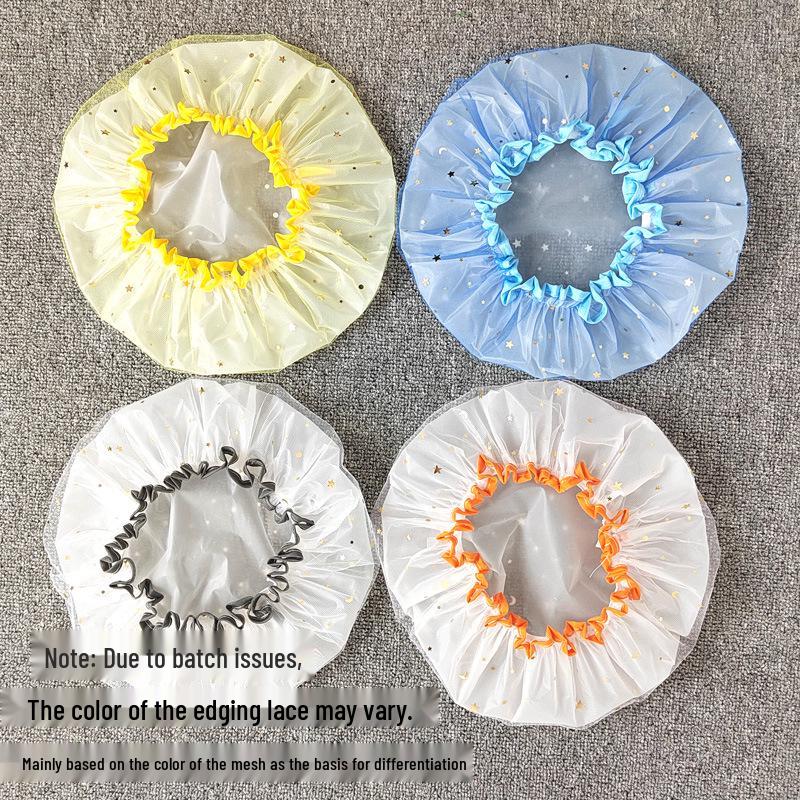 Double-Layer Waterproof Mesh Shower Cap for Women