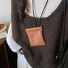 Travel Hanging Neck Coin Purse Korean Style Small Storage Bag Pu Leather Coin Purse  Streetwear