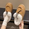 Women's Cotton Boots Winter New Low Heel Frosted and Fleece Thick Snow Boots Comfortable Warm Wear Resistant Cotton Boots