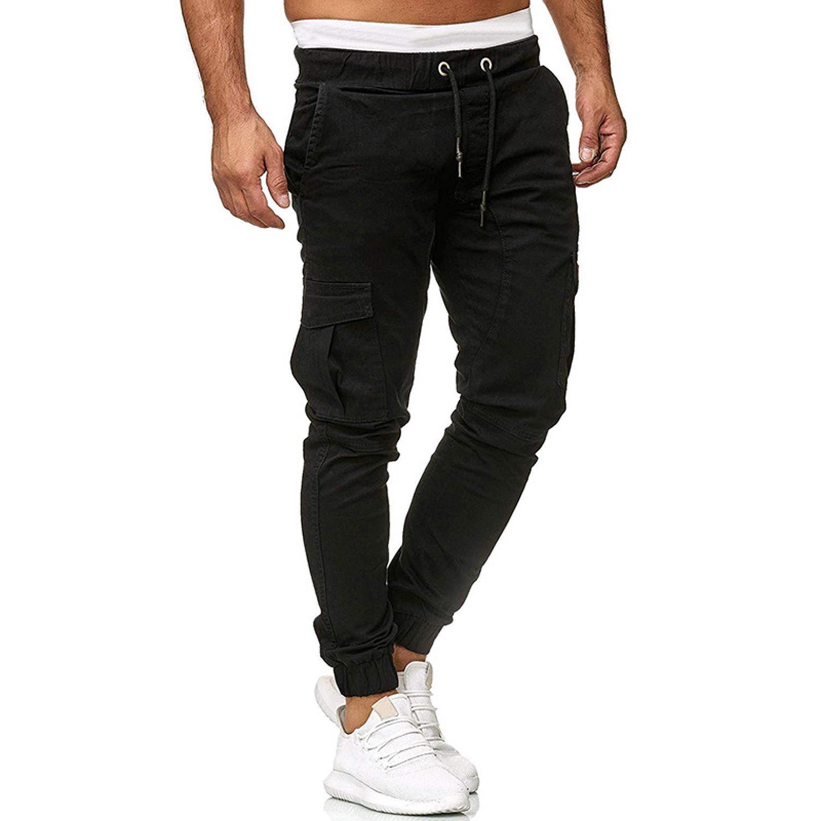 

Чоловічі спортивні повсякденні штани для бігу Легкі робочі штани для походів M чорний