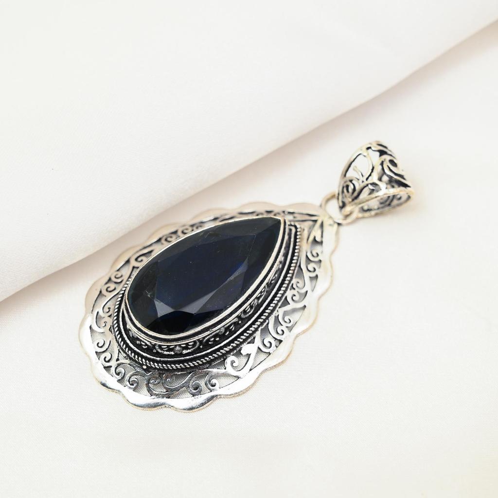 Iolite Pendant, 925 Solid Sterling Silver Pendant Handmade Gemstone Jewelry, Gifts For Wife Brand New Pendant