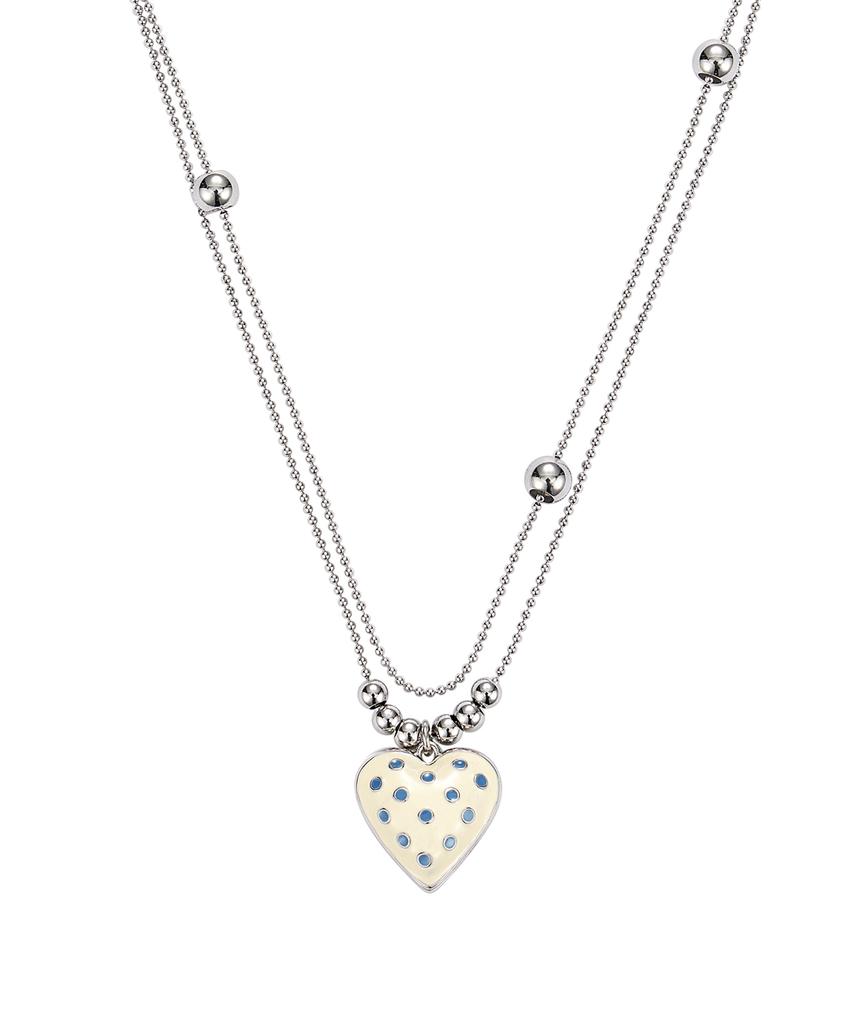 Nff Dot Heart Necklace-Ivory