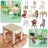 1:Maßstab 1:12 Spielhaus Restaurant Wohnzimmer Miniatur Stuhl Sofa Haus Zubehör Holz Mini Hocker Puppenhaus Möbel