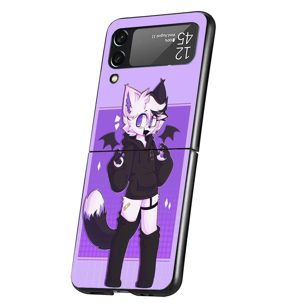 Boykisser Cat Cover Phone Case For Samsung Galaxy Z Flip 7 6 5 4 3 5G Flip7 Flip6 Flip5 Flip4 Flip3 Black Fundas Shell