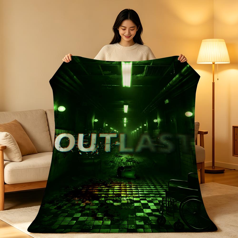 Game T-The O-Outlast T-Trials Throw High-Density Short Plush Blanket Soft Skin-Friendly for Sofa Nap Air-Conditioned Room