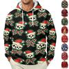 Herren Langarm Kapuzenpullover mit Weihnachtsdruck für legere Feiertagskleidung