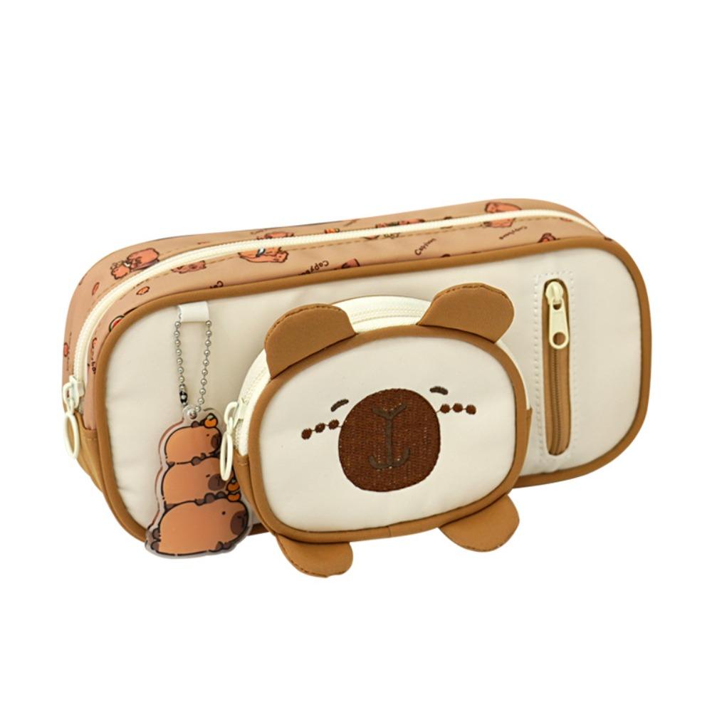 Large Capacity Capybara Pen Bag Detachable Cartoon Pencil Case Lovely Capybara Pencil Case Student
