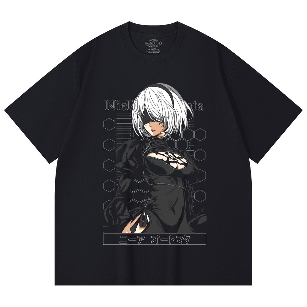 230 Gsm 100% Cotton NieR Automata V2 Print Unisex Heavy Cotton T Shirt