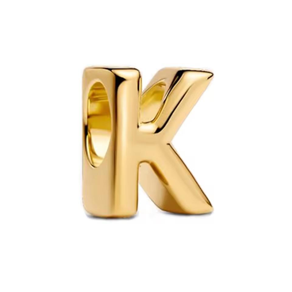 Classic And Minimalist Copper And Gold 26 Letters A-Z Charm Beads Fit For Bracelets Necklaces Diy Boutique Party Jewelry