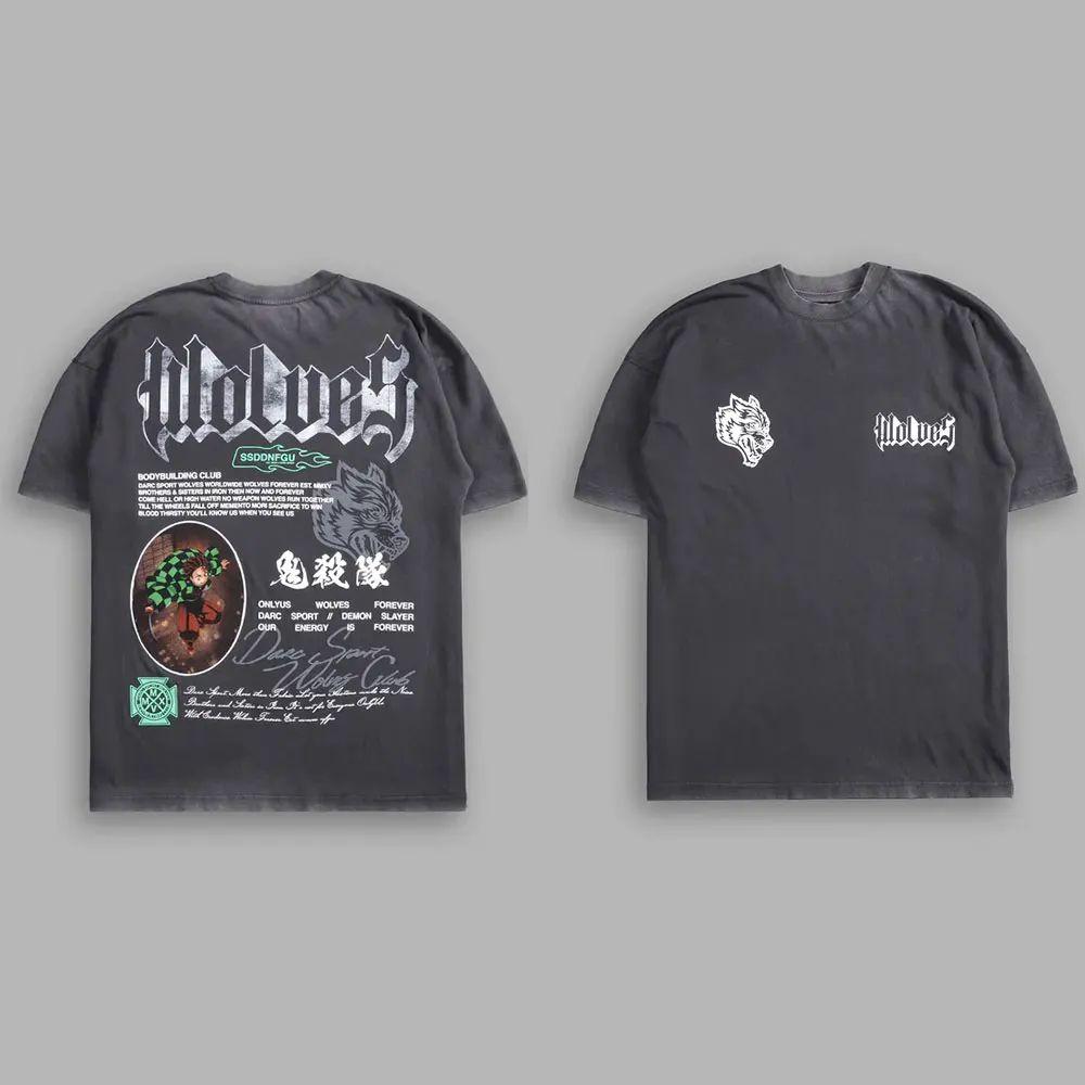 2025 New Summer Women's DARC Sports Cotton T-shirt, High-end NFGU Wolf Hip-hop T-shirt, DARC Sport Men's Short-sleeved Gym