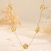Titanium Steel Necklace, New Fashionable and Simple Lucky Five-leaf Flower Necklace, Women's High-end Sense, Versatile Temperament, Non-fading Jewelry