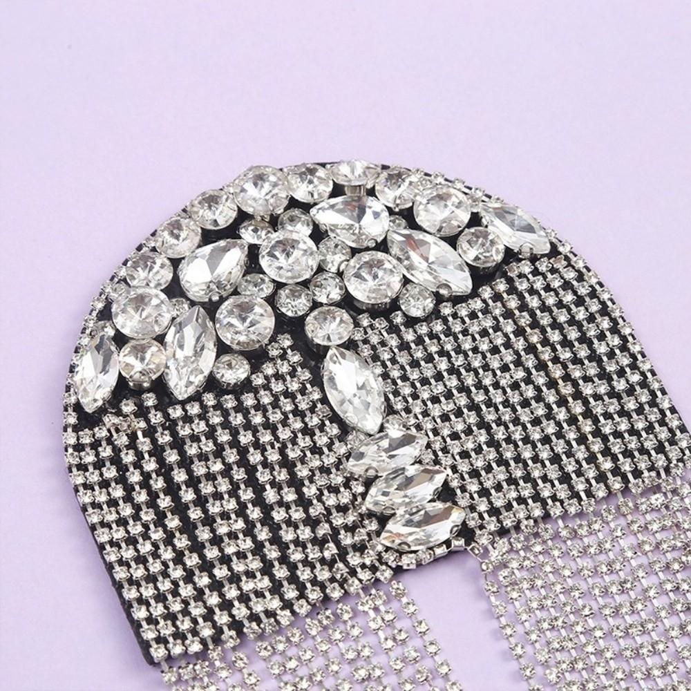Luxury Beaded Decoration Diamond Tassel Epaulets Detachable Sparkling Shoulder Brooch Rhinestone Brooch Epaulet