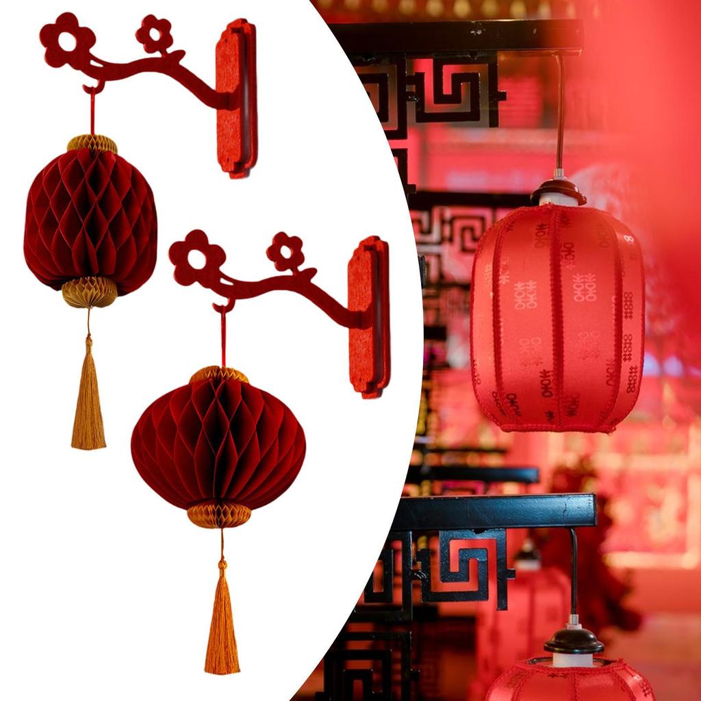 Chinese New Year Felt Lantern for Balcony Party Supplies Spring Festival