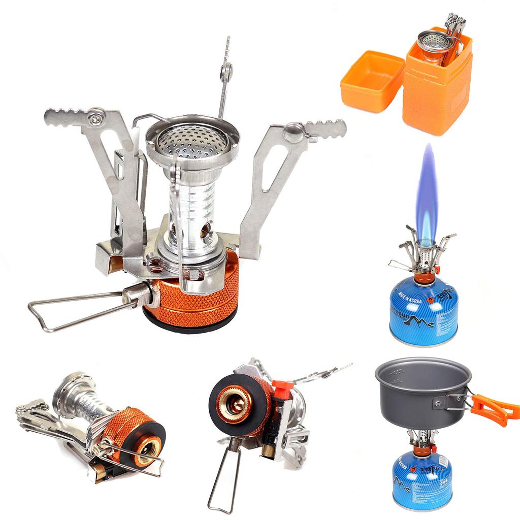 Outdoor Goods Camping Set Pot Combination Portable 1-2 People Picnic Folding Stove Cooker Set