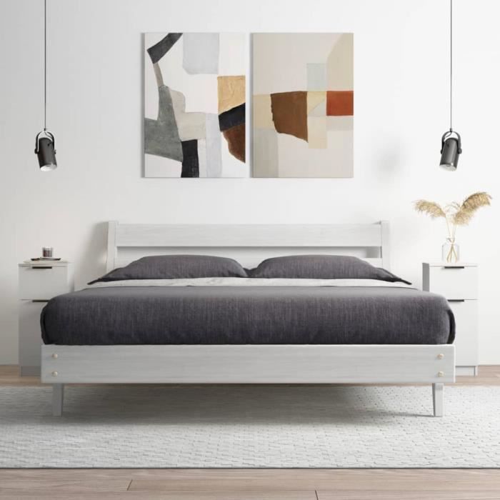 811116 vidaXL Buffets 2 Pcs White 30x30x70 Cm Engineered Wood