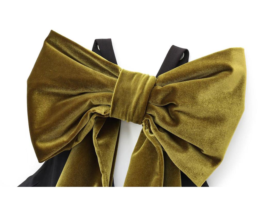 2024 Autumn/Winter European & American Sweet Velvet Spaghetti Strap Dress with Oversized Bow