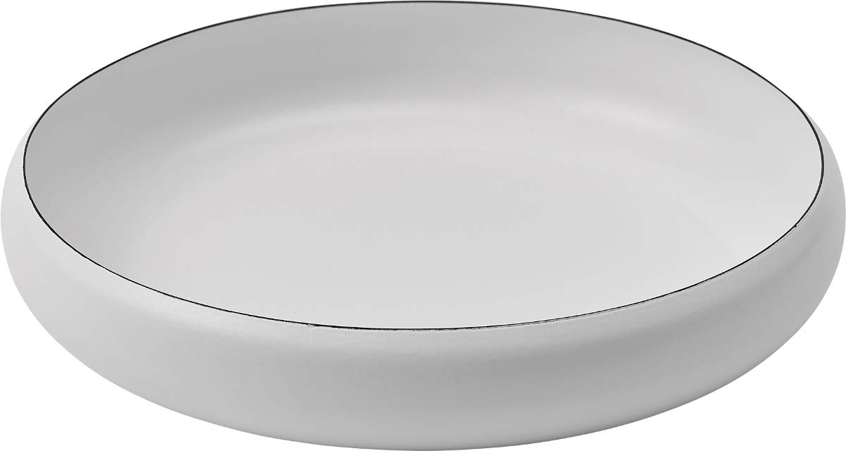 

Ovject Camping Outdoors Japanese-Made Deep Plate/Large Bowl/Plate, Enamel, Heat-Resistant, Oven and Fire Safe, 30cm, Matte White, O-EBL30-MWH