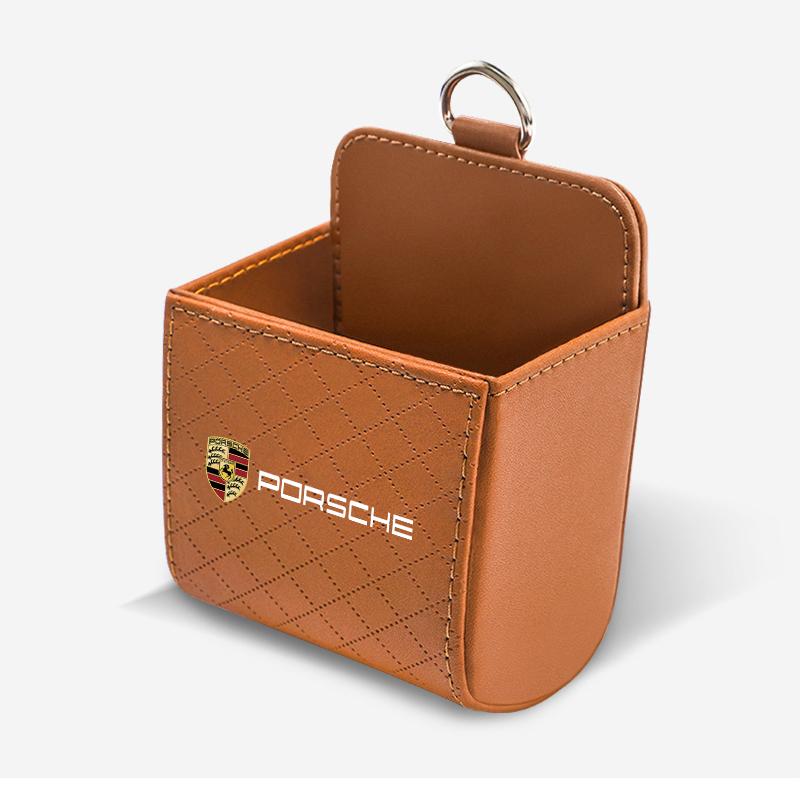 

Car Air Outlet Storage Box Phone Lipstick Lighter Organizer For Porsche Cayenne Panamera Macan 911 718 Taycan Boxster Cayman 918 коричневый