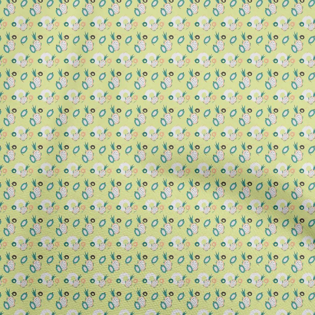 oneOone Cotton Flex Light Blue Fabric Fruits Pineapple Diy Clothing Quilting Fabric Print Fabric By Yard 40 Inch