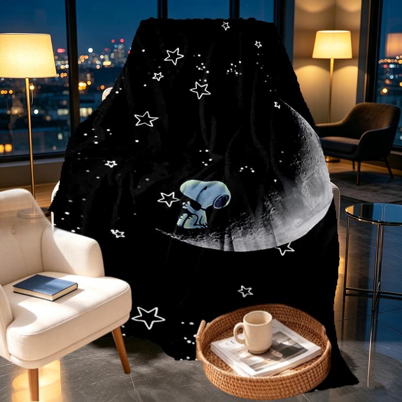 Snoopy Print Blanket - Soft & Comfortable, for Bedroom, Travel, Sofa, Home Decoration - Birthday Christmas Gift for Friend