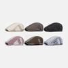 Beret British Retro Color Block Peaked Cap Women's Summer Plaid Newsboy Cap