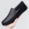 Fashion Business Mens Slip On Shoes Classic Men's Genuine Leather Loafers Casual Breathable Flat Shoes Non-Slip Comfortable Walking Shoe