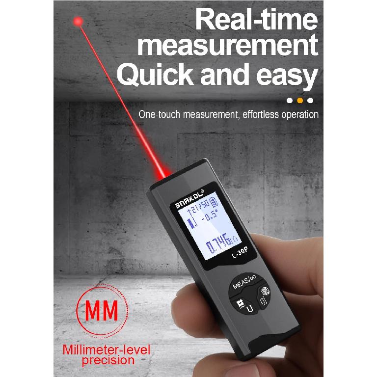 Snakol 30M/50M Mini Smart Laser Distance Meter Measure Rangefinder USB Rechargeable Portable Handheld Laser Range Finder Tools