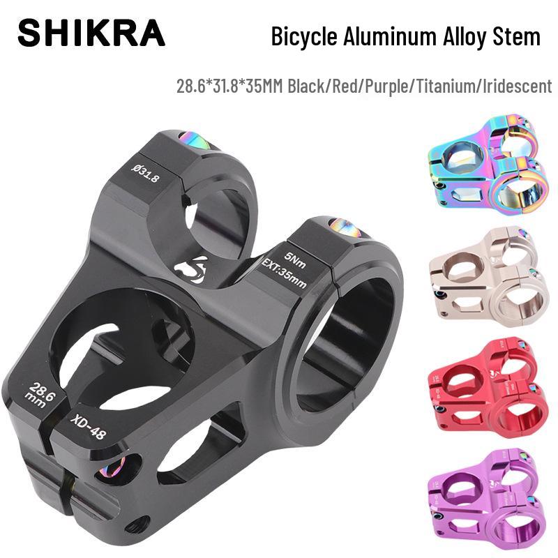 SHIKRA Aluminum Alloy MTB CNC 0° Off-Road Downhill Short Stem 31.8x35mm