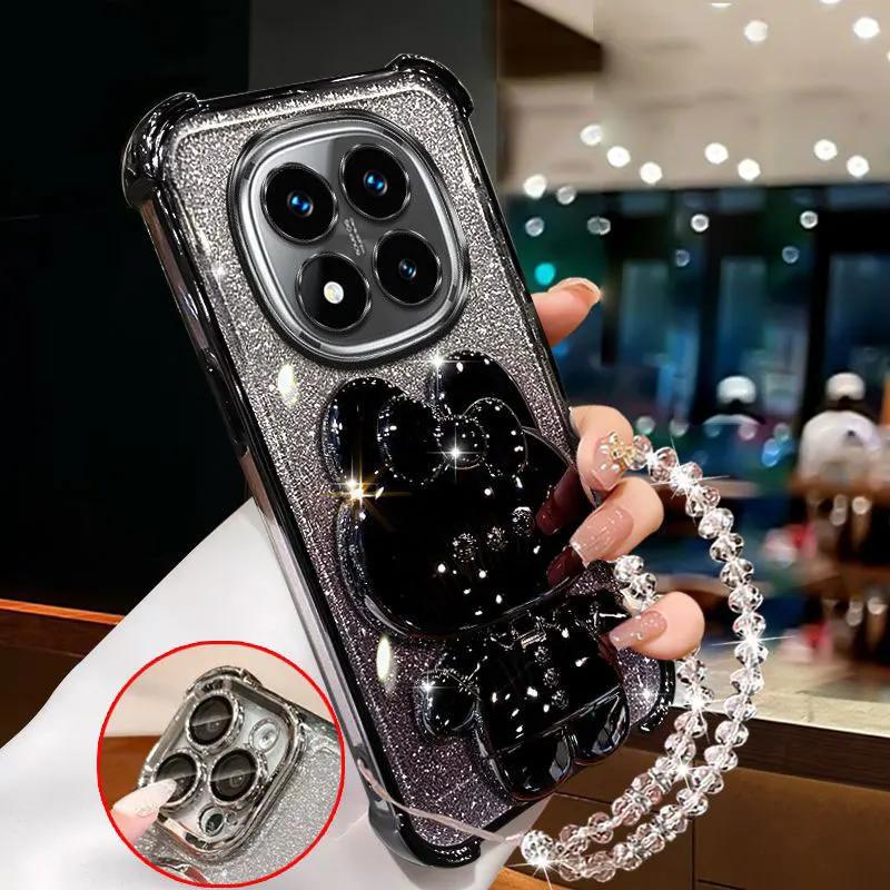 Redmi Note14 pro 5G Shockproof Holder Case for Xiaomi Redmi Note 14 pro Plus 5G 14C 14T Cute Bracelet Soft Cover Cases Note14pro