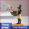 25 cm Anubisstaty Harts Egyptisk Gudfigur med Skål Antik Egypten Konst Skulptur Gåva för Mytologientusiaster & Historieintresserade