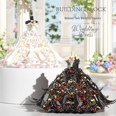 Compatible Lego White Wedding Dress Micro Diamond Building Block Figurine Toy - Girls Gift.