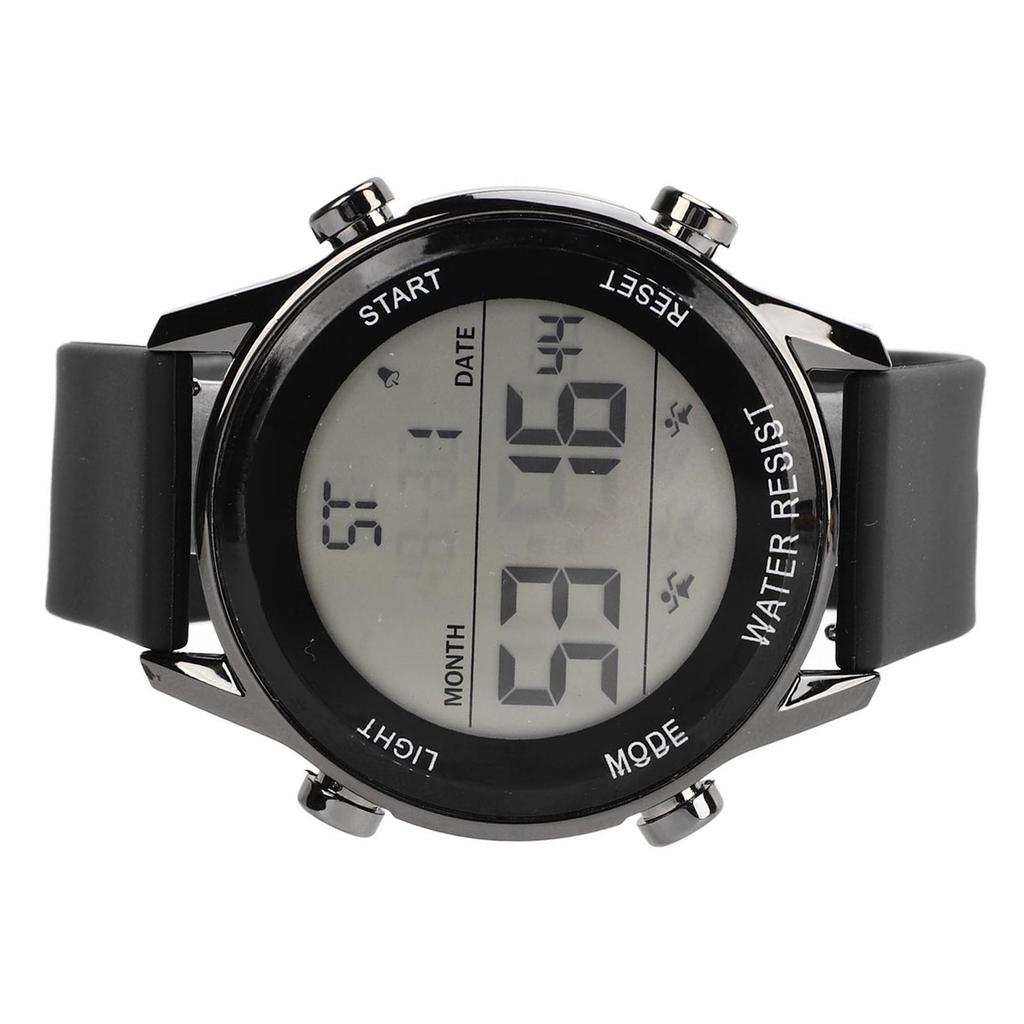 Digital Chronograph Watch WR50M Waterproof Luminous Large Screen Outdoor Sports Watch for Men Black