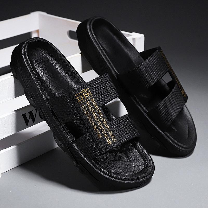 Summer New Fashion Men's Slippers Outdoor Leisure One-word Beach Cool Slippers Soft Bottom Non-slip Slippers Men