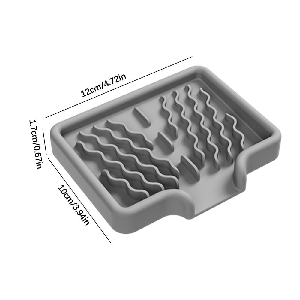 Silicone Soap Holder Self Draining Soap Bar Holder Kitchen Soap Dish Sponge Tray Counter Caddy Organizer for Dish Soap Dispenser