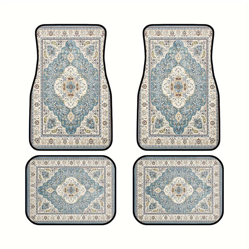 4Pcs Set Of Elegant Ethnic Style Car Mats, Anti Car Floor Protection, Suitable For General Motors - Car Decoration Design gift