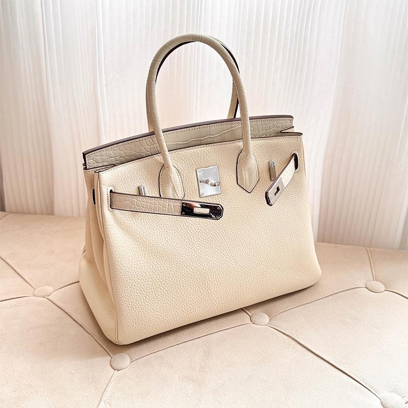 

2025 новый высококачественный крокодиловый узор контрастного цвета портативная платиновая сумка большой емкости из коровьей кожи модная универсальная сумка-мессенджер сращивание