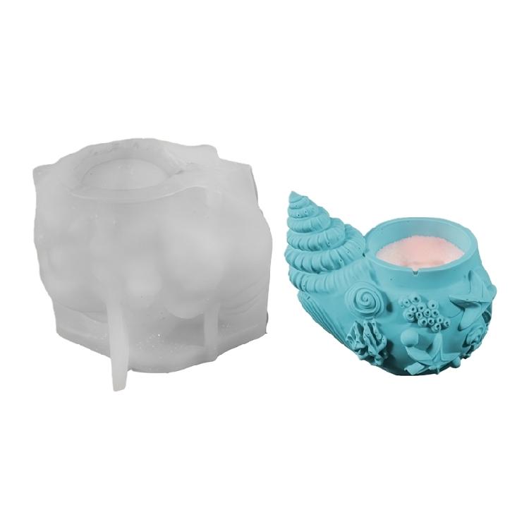 

Conch Shape Silicone Molds Easy Demolding Heatproof For Making Candle Container Flowerpot Home Decoration Resin Casting